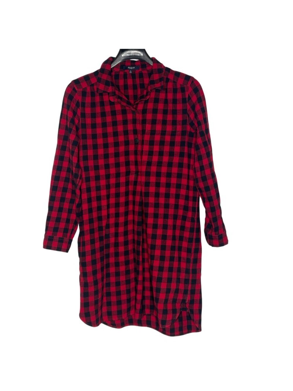 Madewell Flannel Buffalo Plaid Checked Shirt Dress Sz MED Country Lumberjack